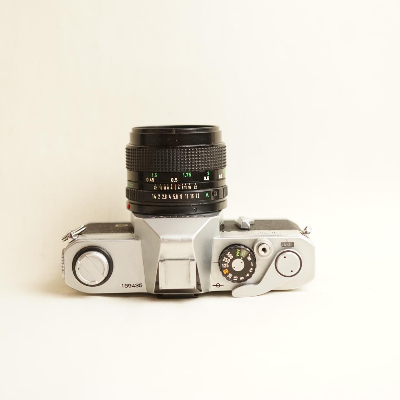 Canon TLb SLR Film Camera | Canon FD 50mm f/1.4 Lens | Tested & Working | Silver & Black