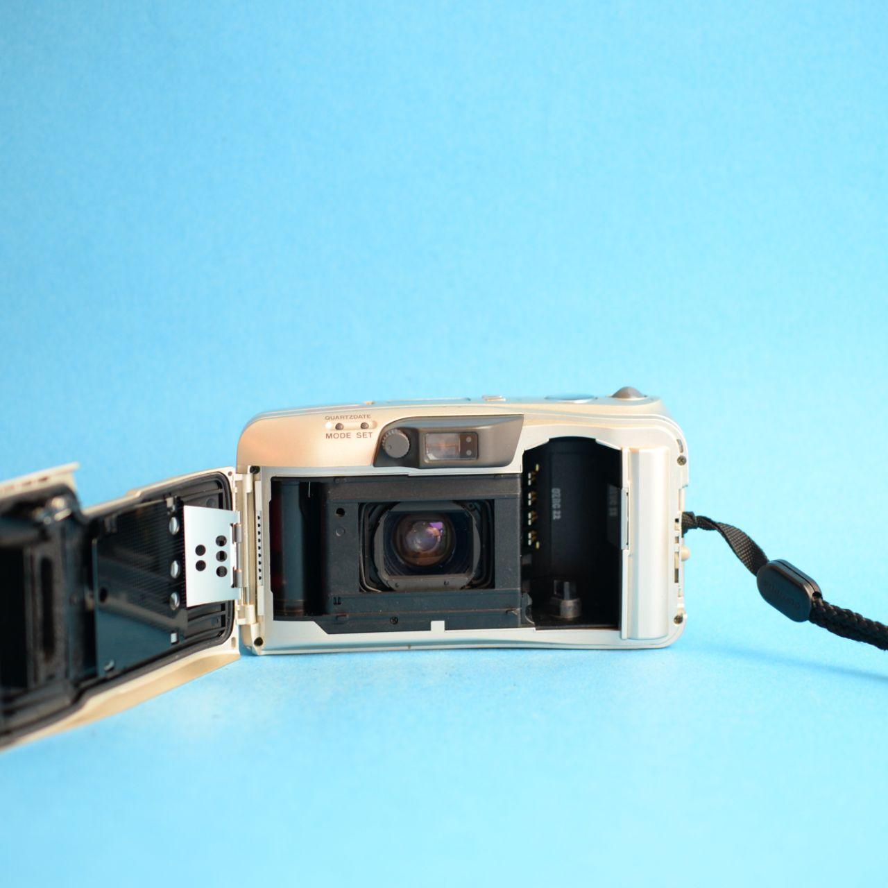 Olympus Infinity Stylus Zoom 140 35mm Film Camera | Point & Shoot | Tested & Working | Gold