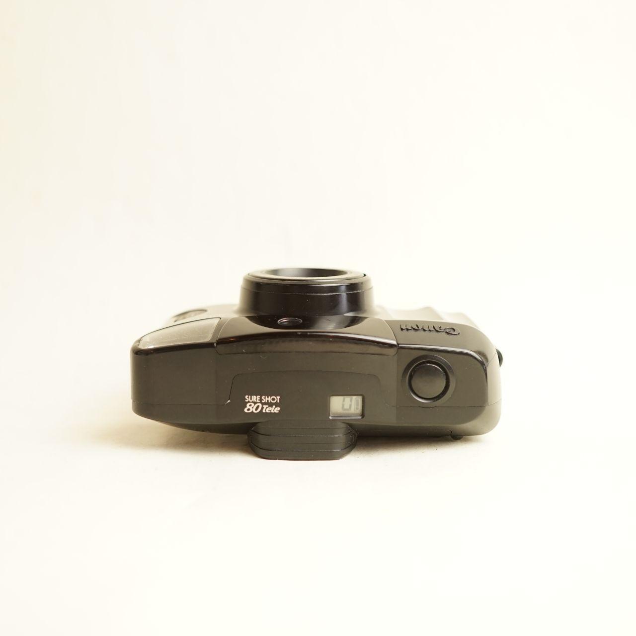 Canon Sure Shot 80 Tele Film Camera | 35mm Point & Shoot | Tested & Working | Black