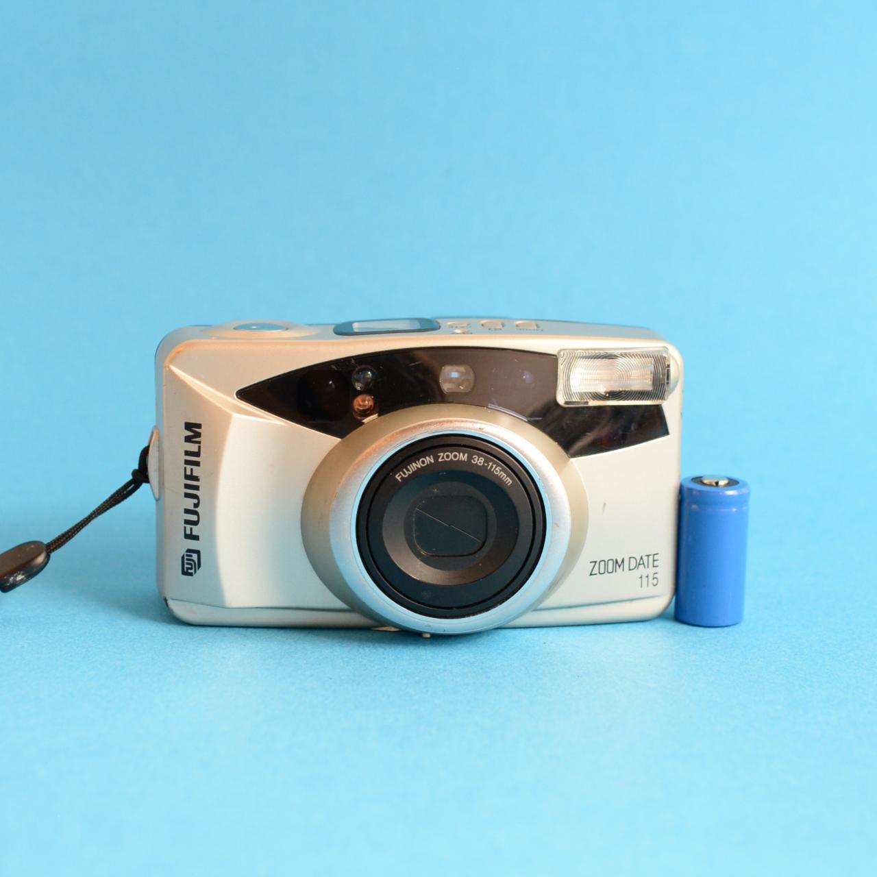 Fujifilm Zoom Date 115 Film Camera | 35mm Point & Shoot | Tested & Working | Silvery Gold
