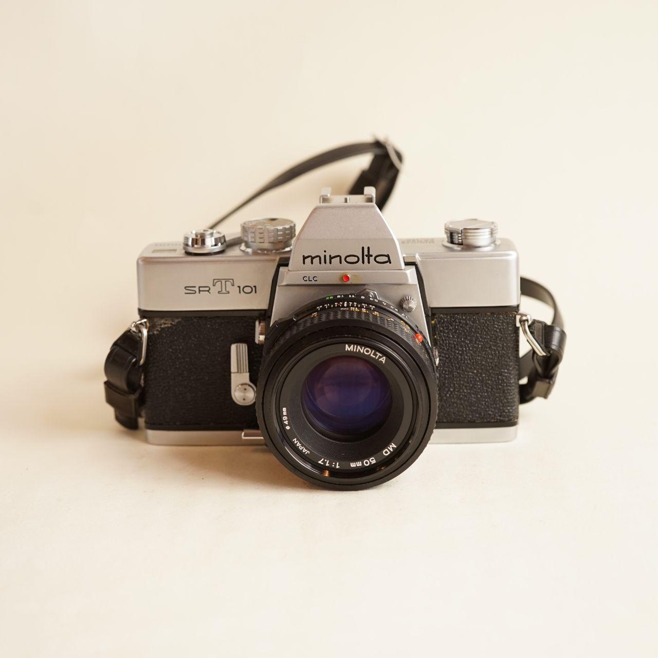 Minolta SRT101 Film Camera | FULL CLA | Read Description | Black & Silver