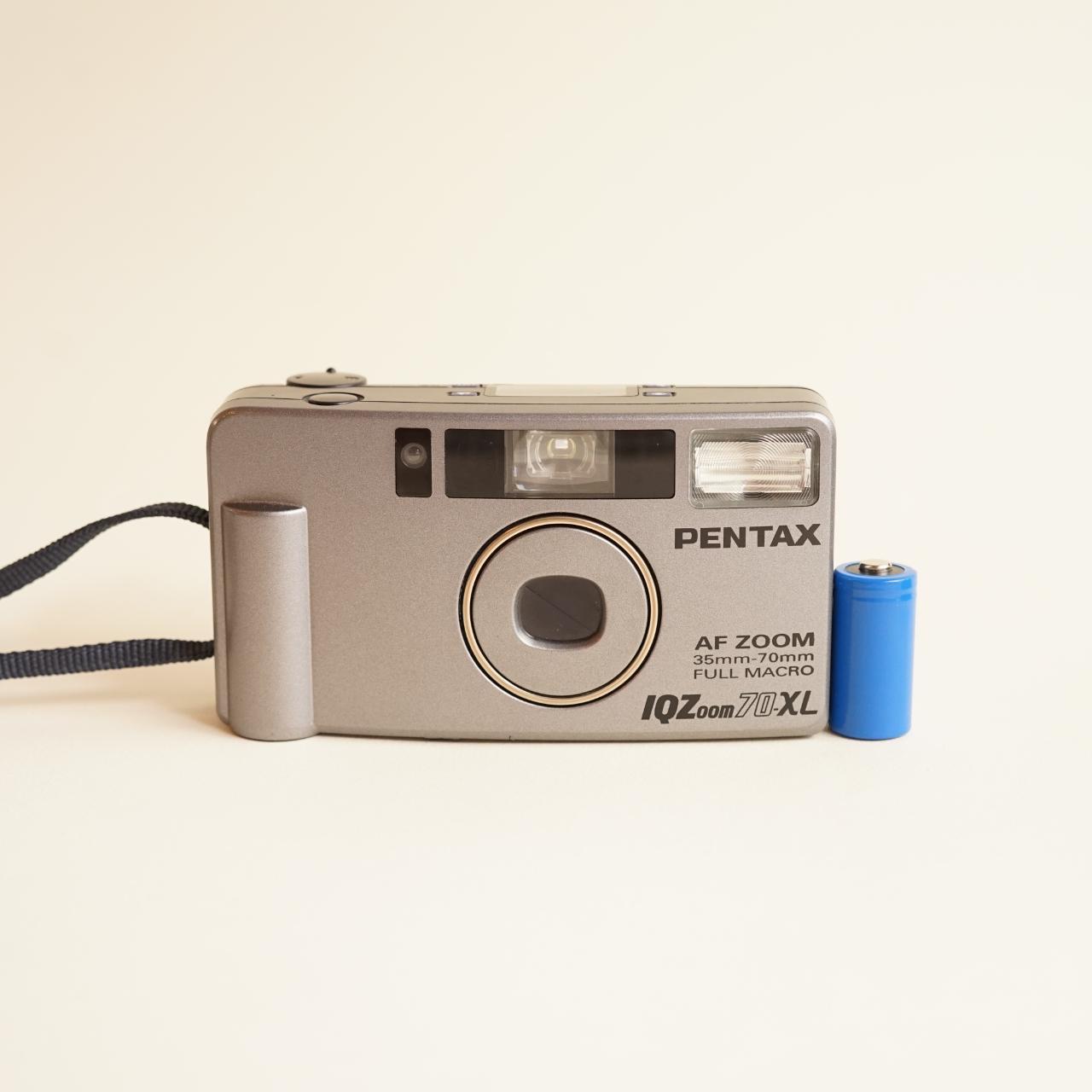 Pentax IQZoom 70XL Film Camera | 35mm Point & Shoot | Tested & Working | Silver