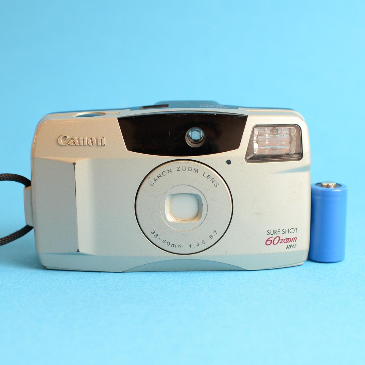 Canon SureShot 60 Zoom Film Camera | 35mm Point & Shoot | Tested & Working | Silver