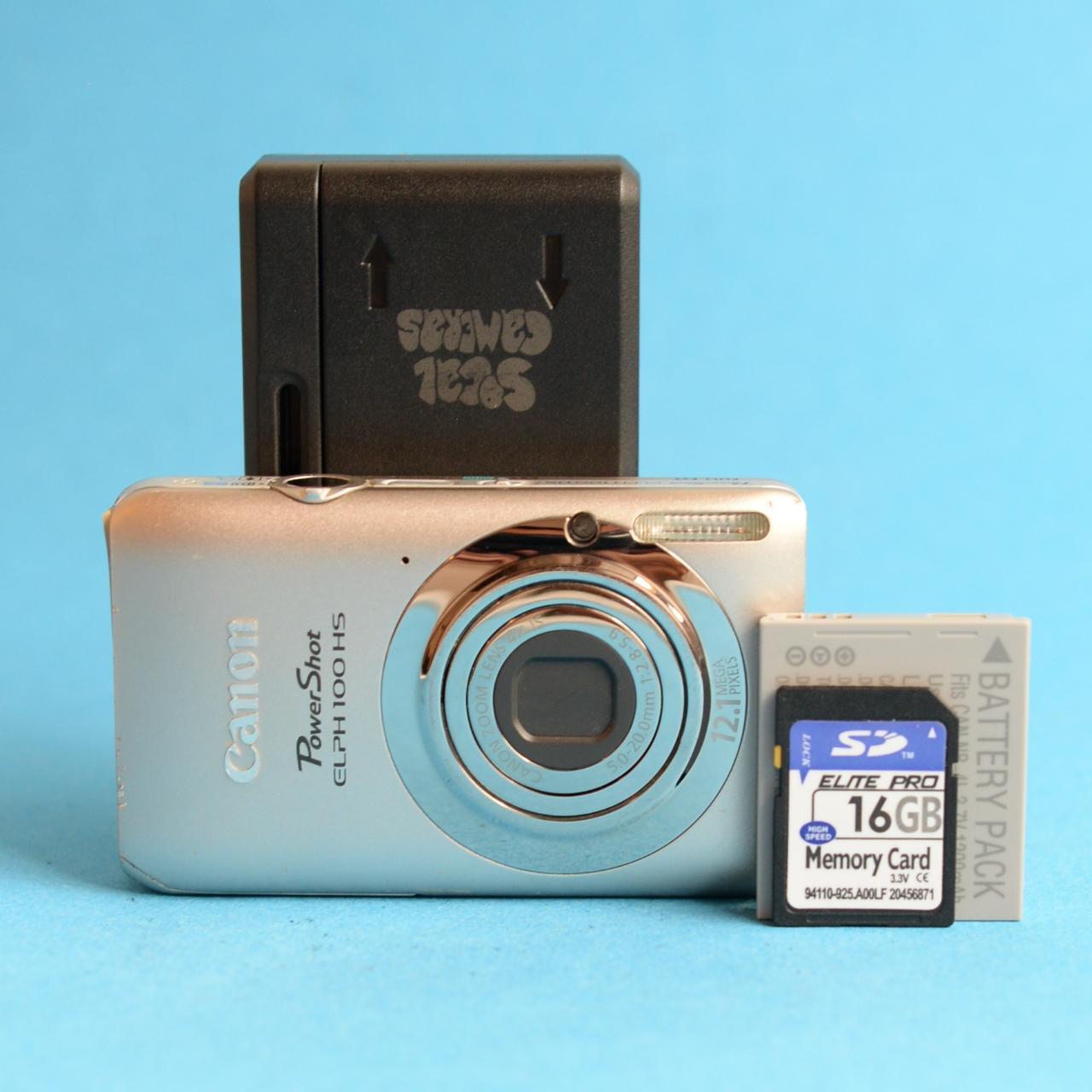 Canon PowerShot ELPH 100 HS Digital Camera | 12.1MP | Tested & Working | Grey