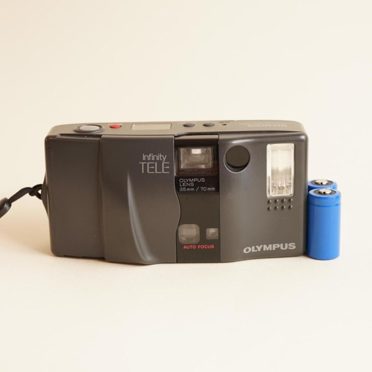 Olympus Infinity Tele Film Camera | 35mm Point & Shoot | Tested & Working | Grey