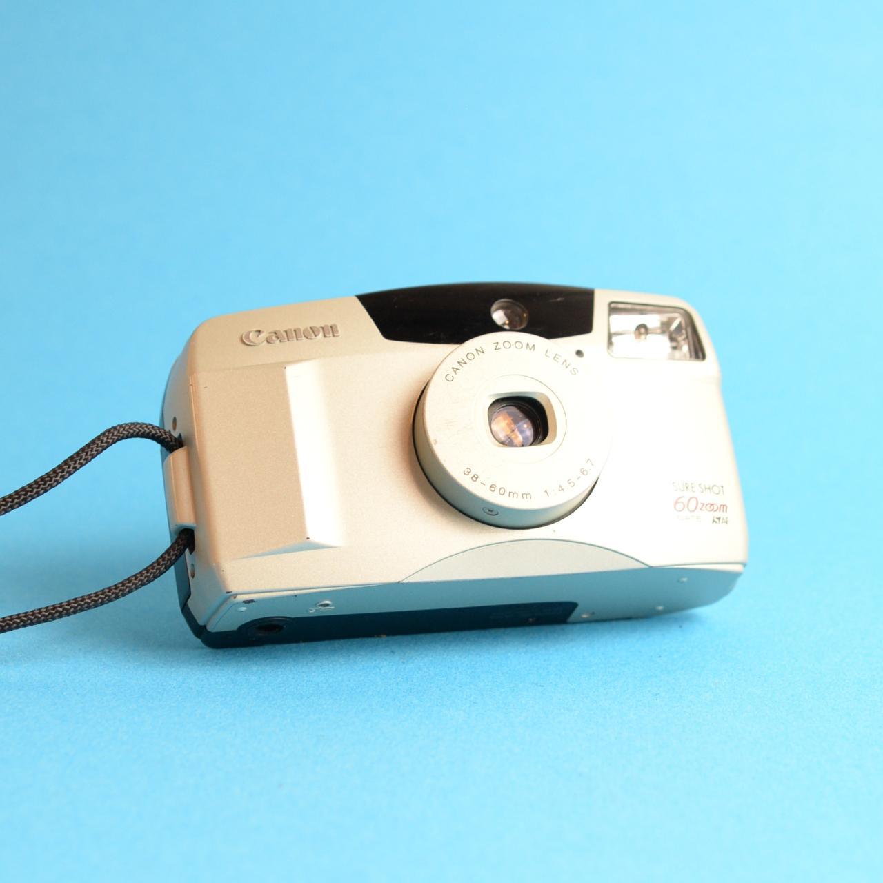 Canon Sure Shot 60 Zoom Film Camera | 35mm Point & Shoot | Tested & Working | Silver