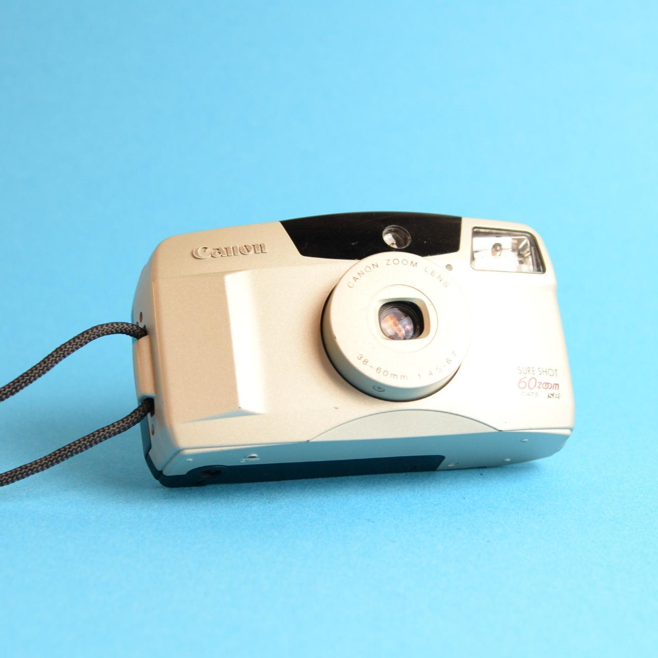 Canon Sure Shot 60 Zoom Film Camera | 35mm Point & Shoot | Tested & Working | Silver