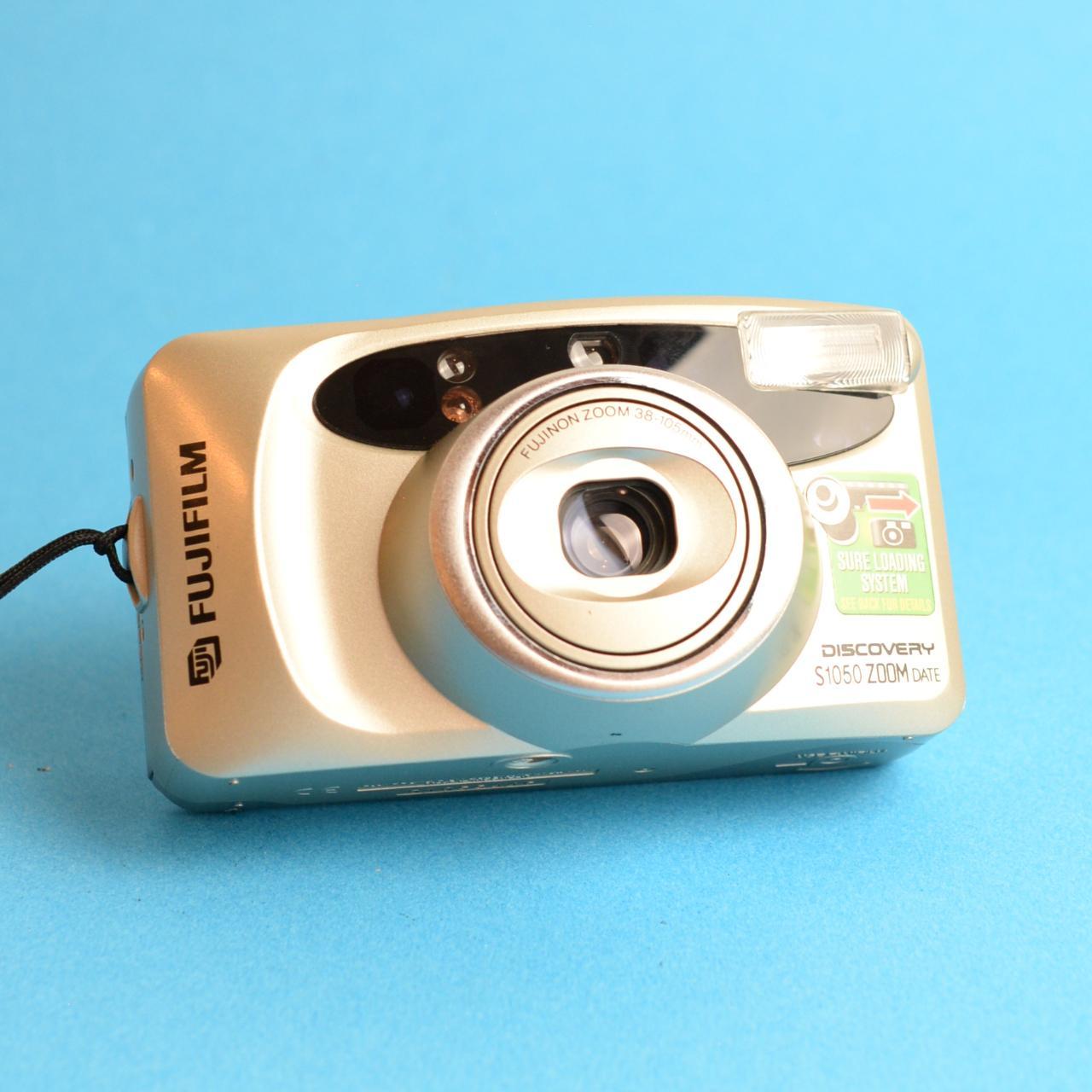 Fujifilm Discovery S1050 Zoom Film Camera | 35mm Point & Shoot | Tested & Working | Silver & Black