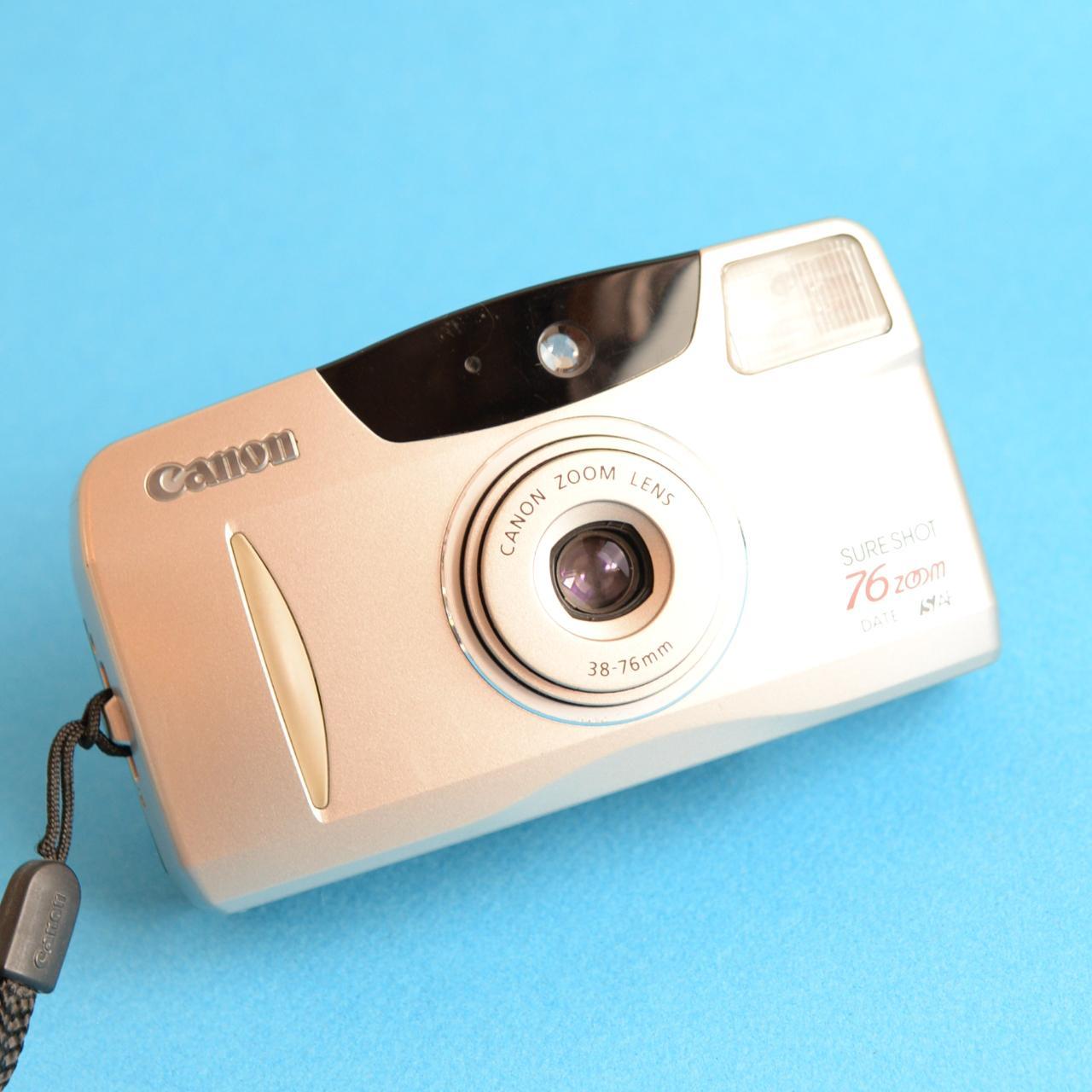 Canon Sure Shot 76 Zoom Film Camera | 35mm Point & Shoot | Tested & Working | Silver