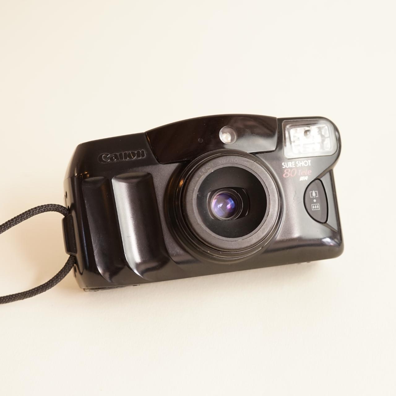 Canon Sure Shot 80 Tele Film Camera | 35mm Point & Shoot | Tested & Working | Black