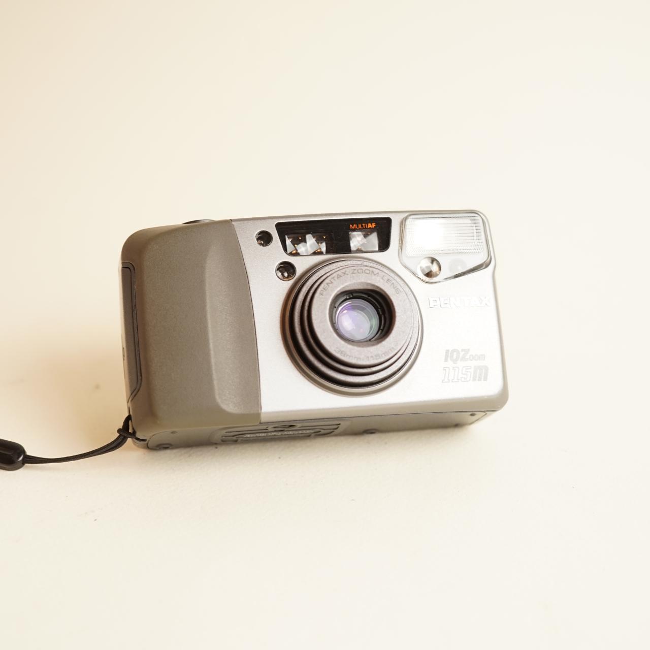 Pentax IQZoom 115M Film Camera | 35mm Point & Shoot | Tested & Working | Silver