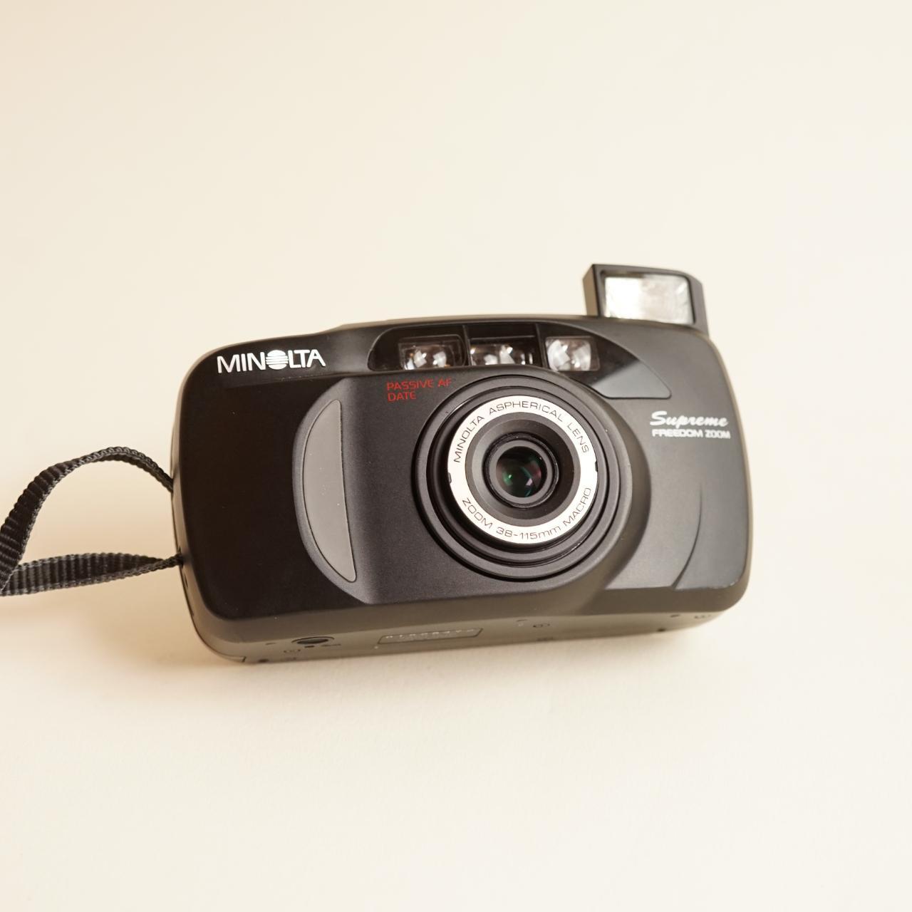 Minolta Supreme Freedom Zoom Film Camera | 35mm Point & Shoot | Tested & Working | Black