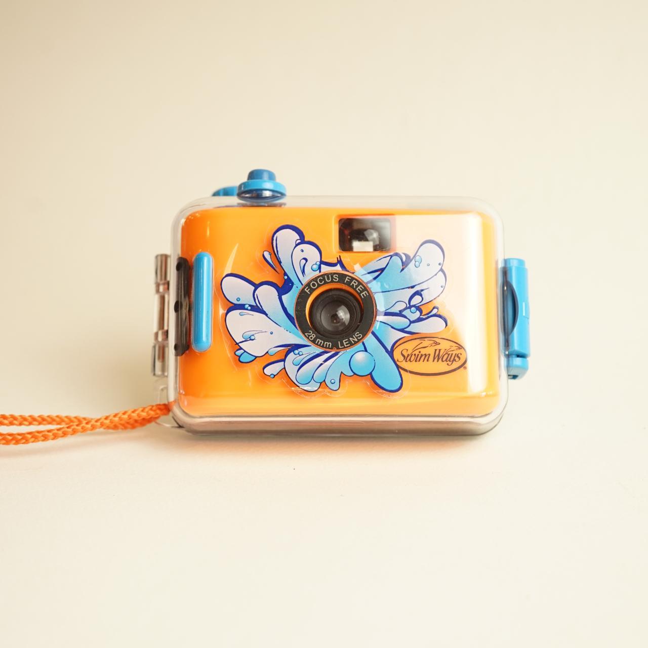 SwimWays Focus Free Film Camera | 35mm Point & Shoot | Tested & Working | Orange & Blue
