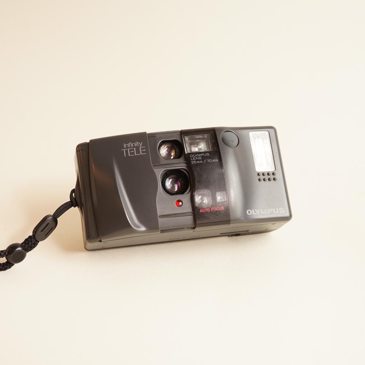 Olympus Infinity Tele Film Camera | 35mm Point & Shoot | Tested & Working | Grey