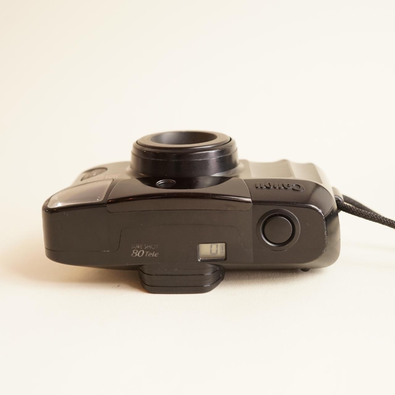 Canon Sure Shot 80 Tele Film Camera | 35mm Point & Shoot | Tested & Working | Black