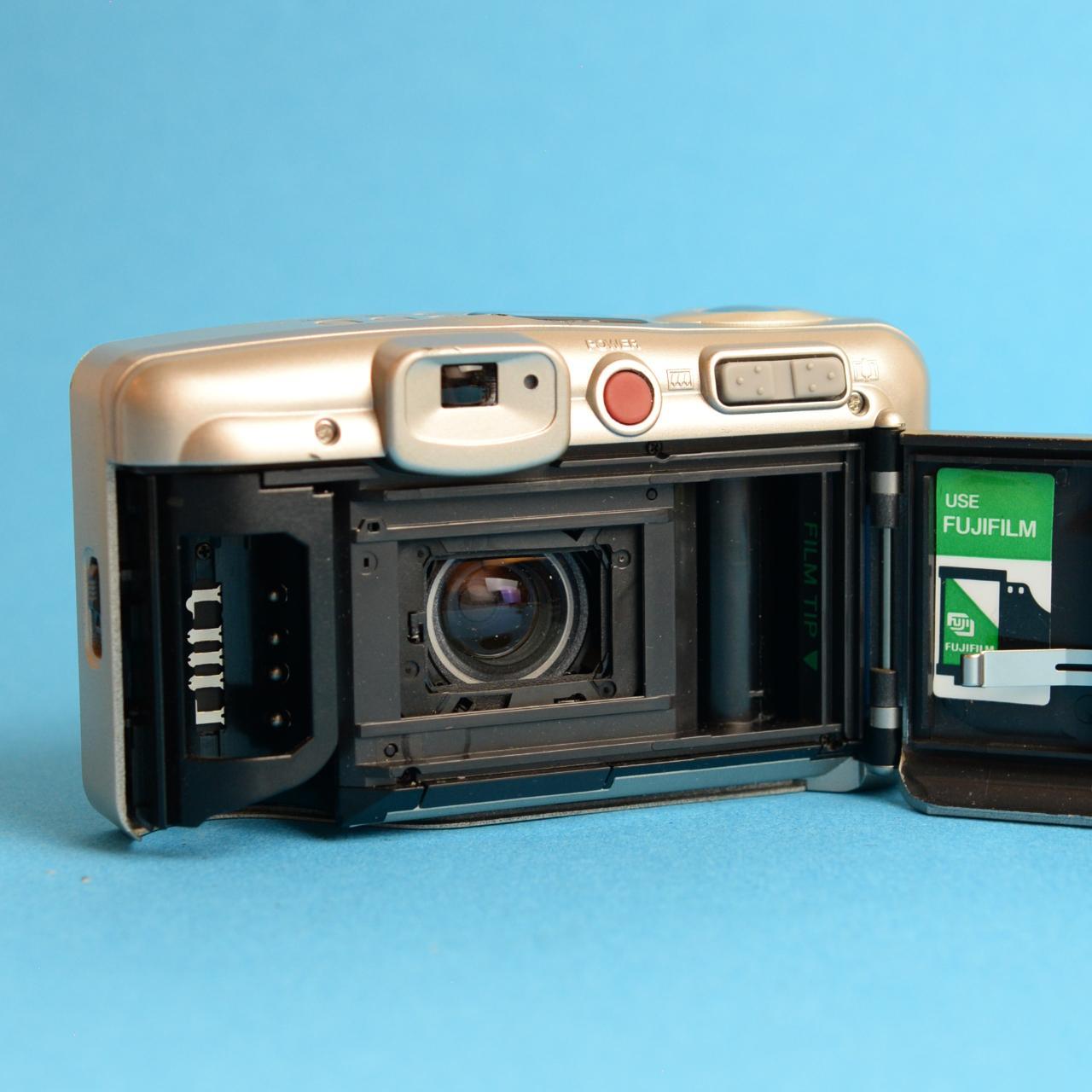 Fujifilm Discovery S1050 Zoom Film Camera | 35mm Point & Shoot | Tested & Working | Silver & Black