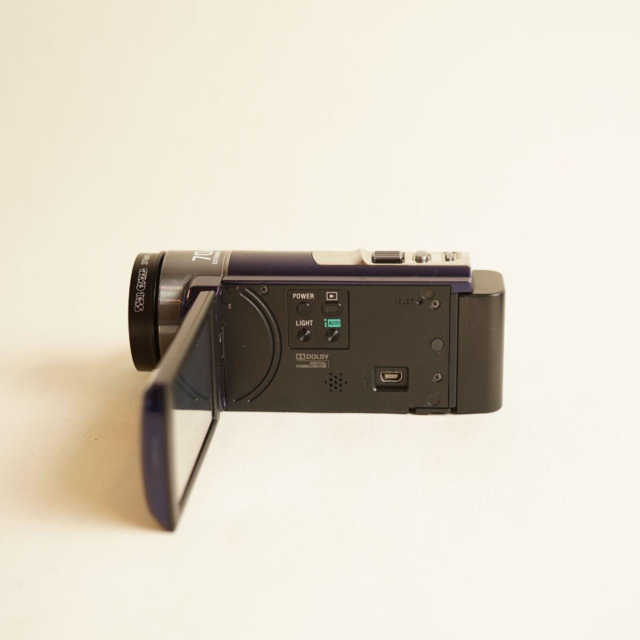 Sony Handycam DCR-SX45 w/ .2x fisheye | Camcorder | SD Video | Tested & Working | Blue