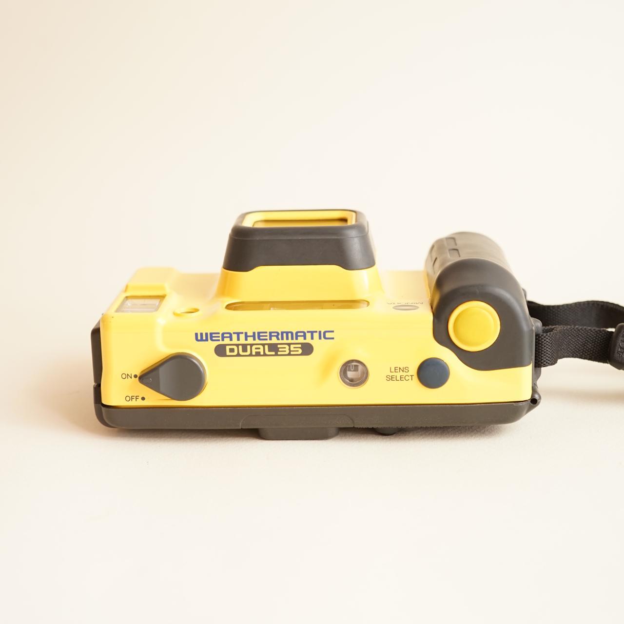 Minolta Weathermatic Dual 35 Film Camera | 35mm Waterproof Point & Shoot | Tested & Working | Yellow