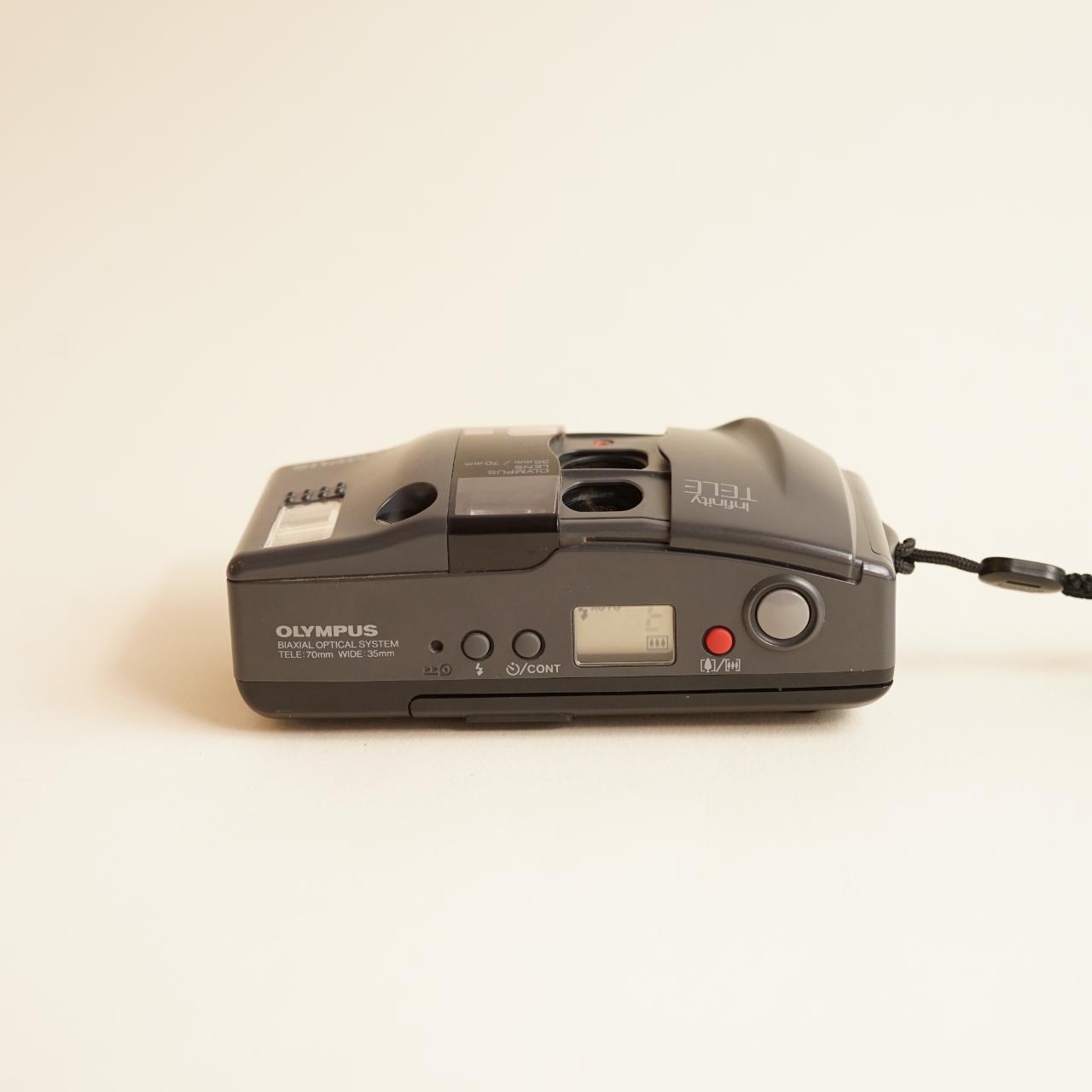 Olympus Infinity Tele Film Camera | 35mm Point & Shoot | Tested & Working | Grey