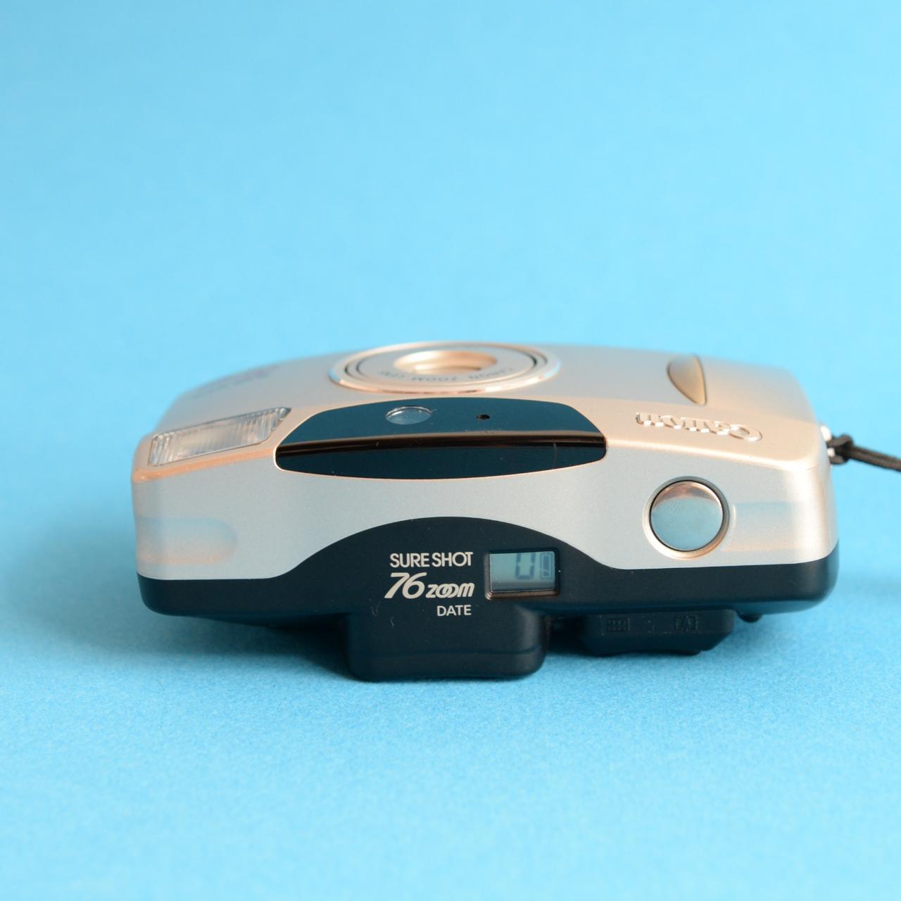 Canon Sure Shot 76 Zoom Film Camera | 35mm Point & Shoot | Tested & Working | Silver