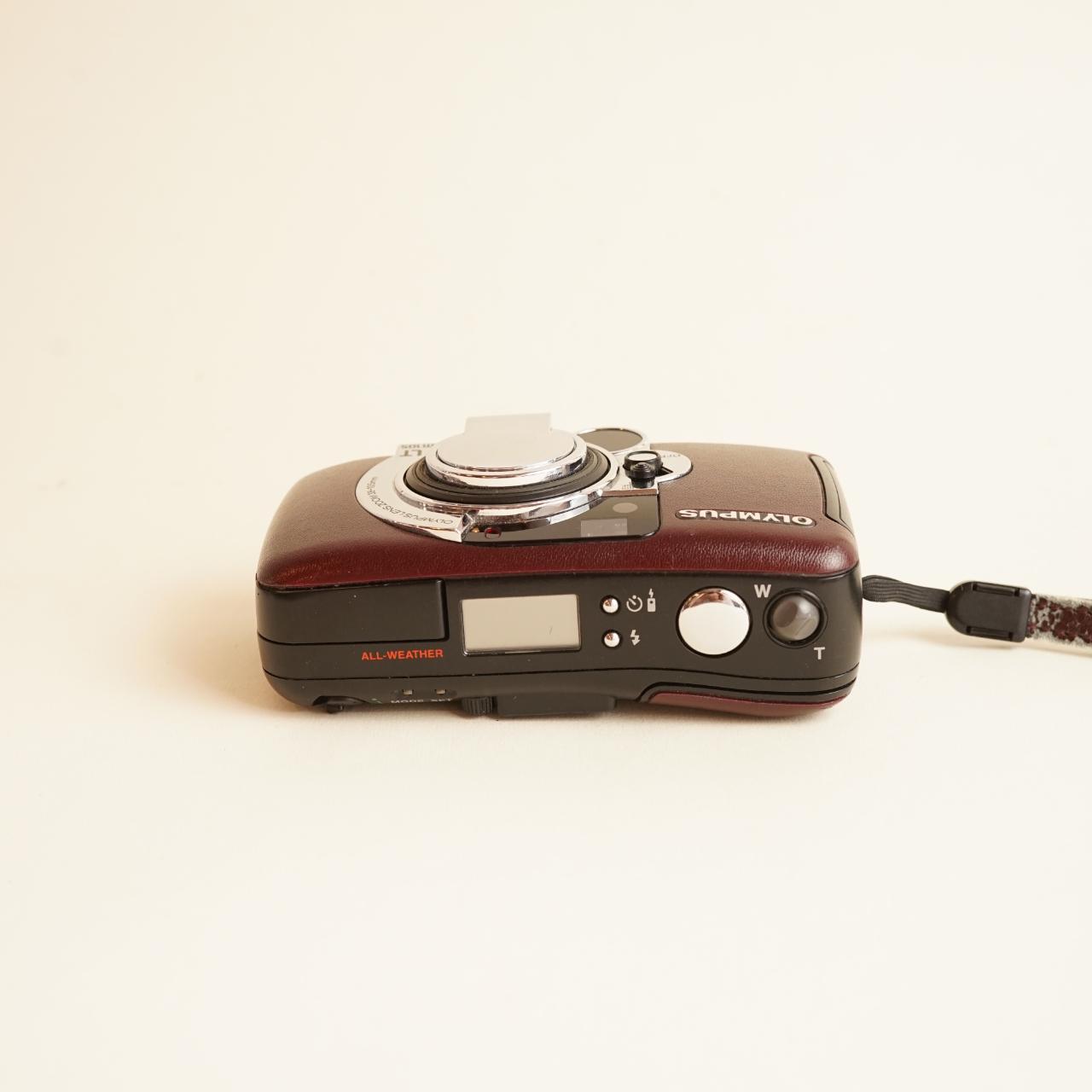 Olympus LT Zoom 105 Film Camera | 35mm Point & Shoot | Tested & Working | Reddish Brown Faux Leather