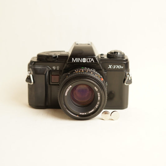 Minolta X-370n Film Camera | 35mm SLR | Tested & Working | Black & Silver