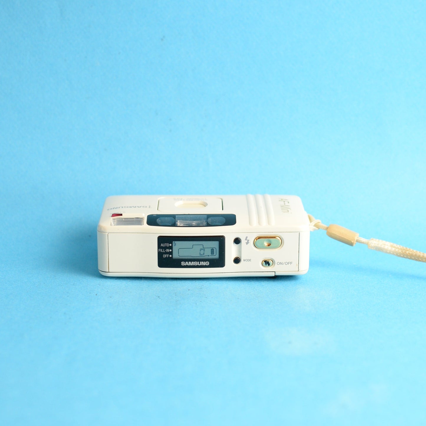 Samsung AF-Mini Film Camera | Konica Big Mini | 35mm Point & Shoot | Tested & Working | White