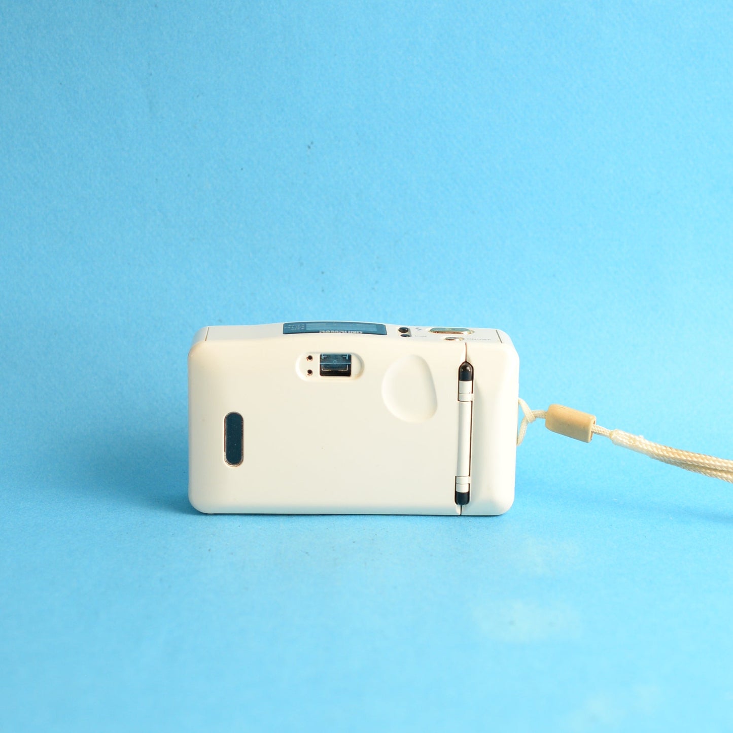 Samsung AF-Mini Film Camera | Konica Big Mini | 35mm Point & Shoot | Tested & Working | White