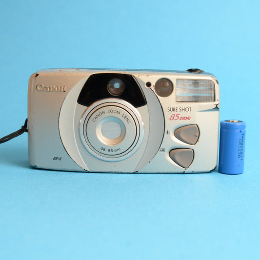 Canon SureShot 85 Zoom Film Camera | 35mm Point & Shoot | Tested & Working | Silver