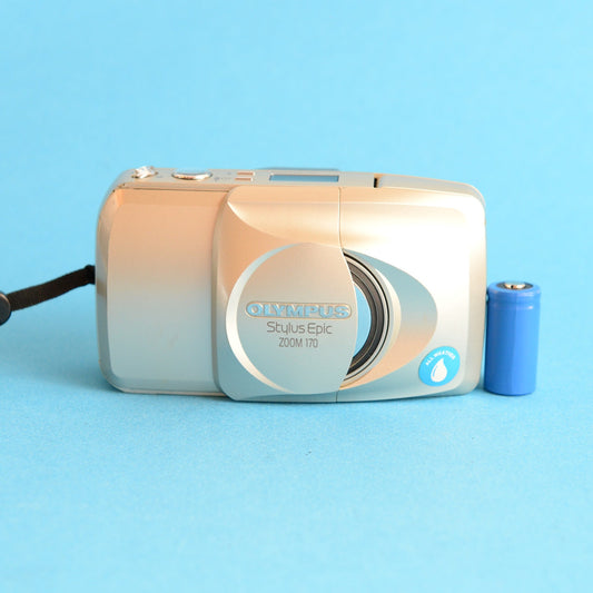 Olympus Stylus Epic Zoom 170 Film Camera | 35mm Point & Shoot | Tested & Working | Gold