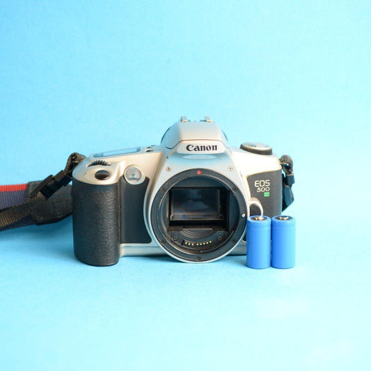 Canon EOS 500 Film Camera | 35mm SLR | Tested & Working | Silver & Black