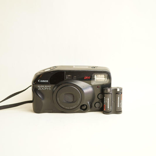 Canon Sure Shot Zoom-S Film Camera | 35mm Point & Shoot | Tested & Working | Black