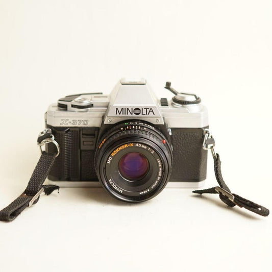 Minolta X-370 Film Camera | 35mm SLR | Tested & Working | Silver & Black