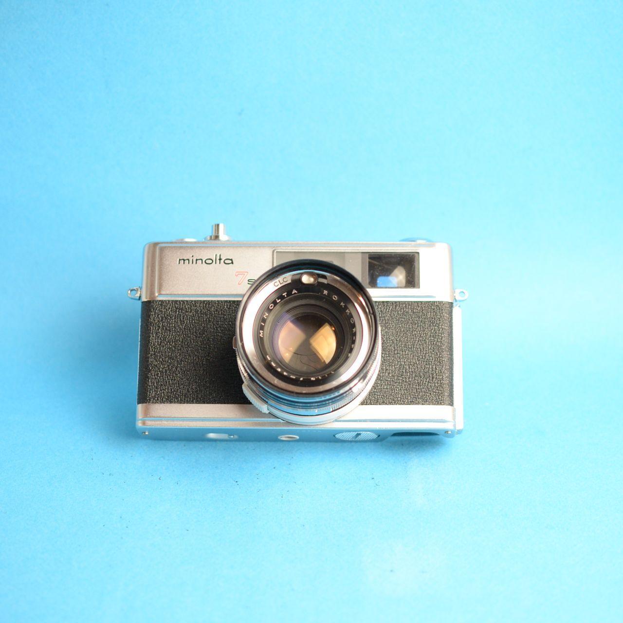 Minolta Hi-Matic 7S Film Camera | 35mm Rangefinder | Tested & Working | Silver & Black