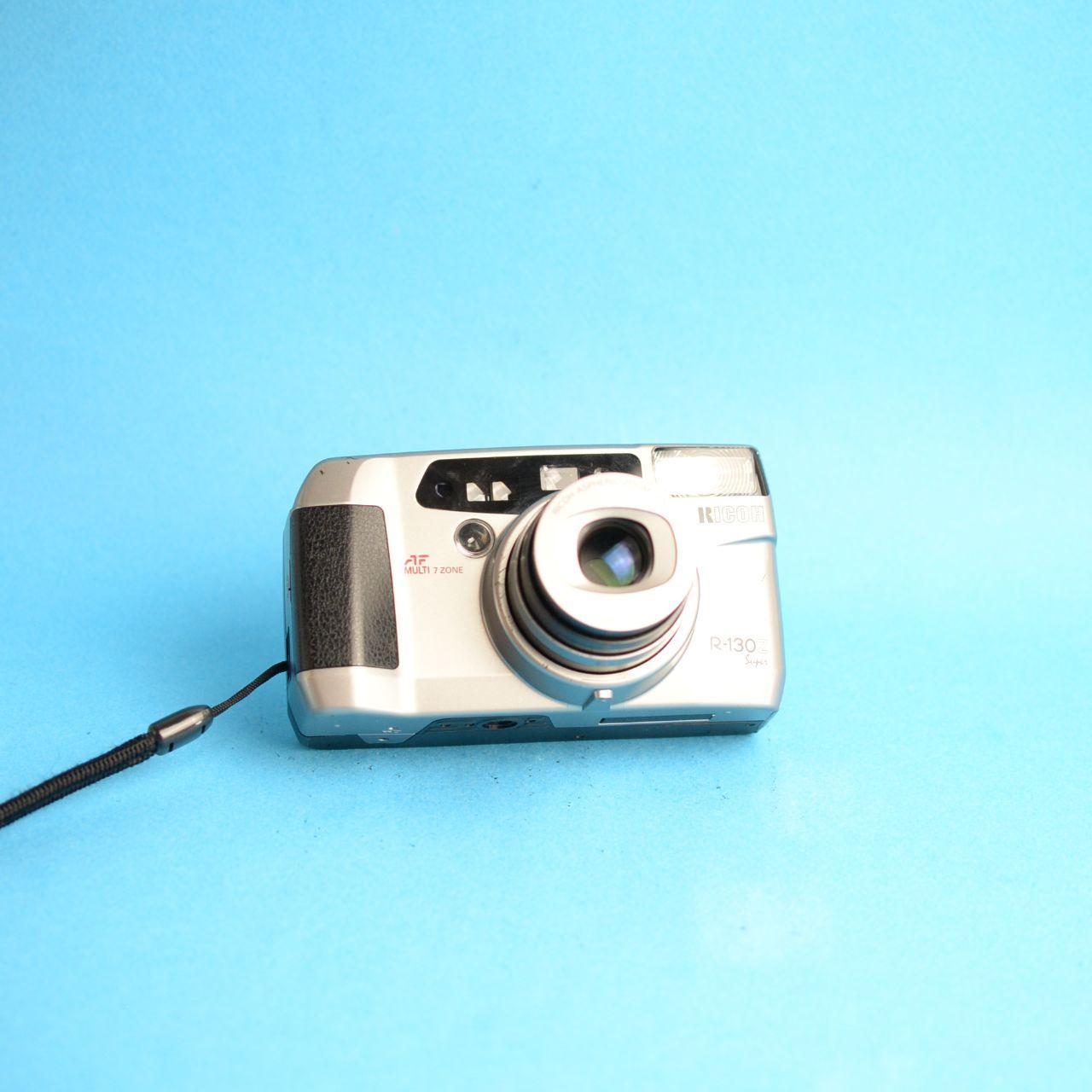 Ricoh R-130Z Film Camera | 35mm Point & Shoot | Tested & Working | Grey
