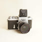Nikon F SLR Film Camera + Nikon 28mm f/3.5 Lens + Waist-Level Viewfinder | 35mm SLR | Tested & Working | Silver & Black
