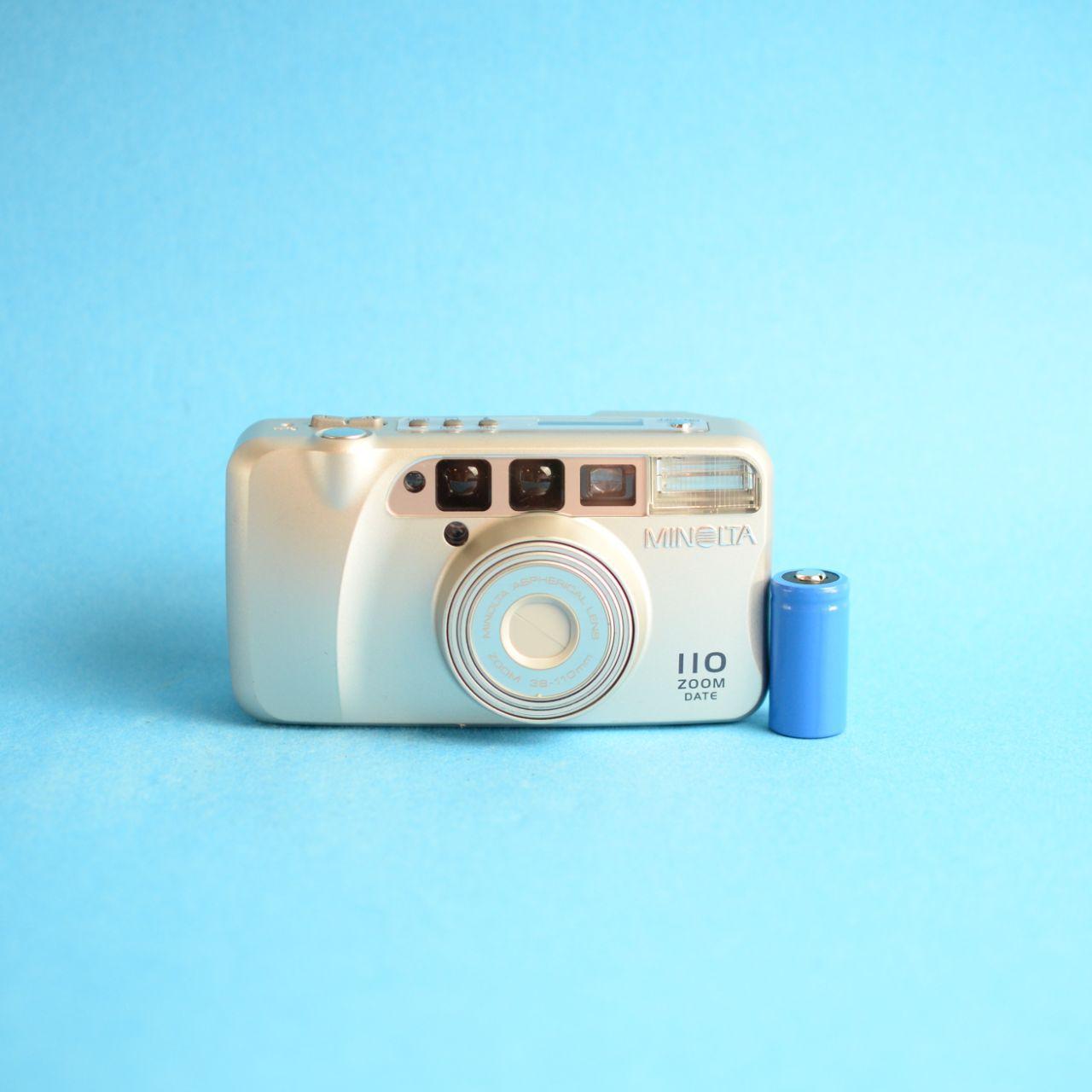 Minolta 110 Zoom Date Film Camera | 110 Point & Shoot | Tested & Working | Silver