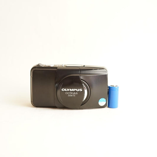 Olympus Infinity Stylus Zoom 115 Film Camera | 35mm Point & Shoot | Tested & Working | Black