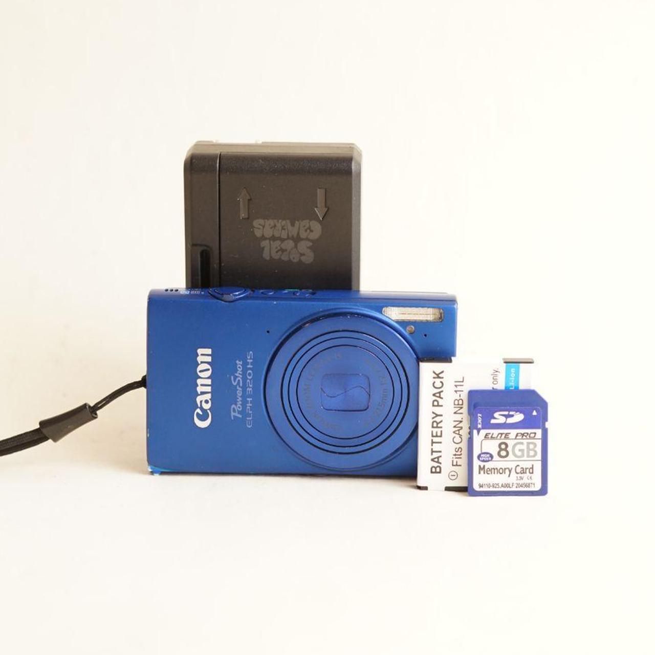 Canon PowerShot ELPH 320 HS Digital Camera | 16.1MP | Tested & Working | Blue