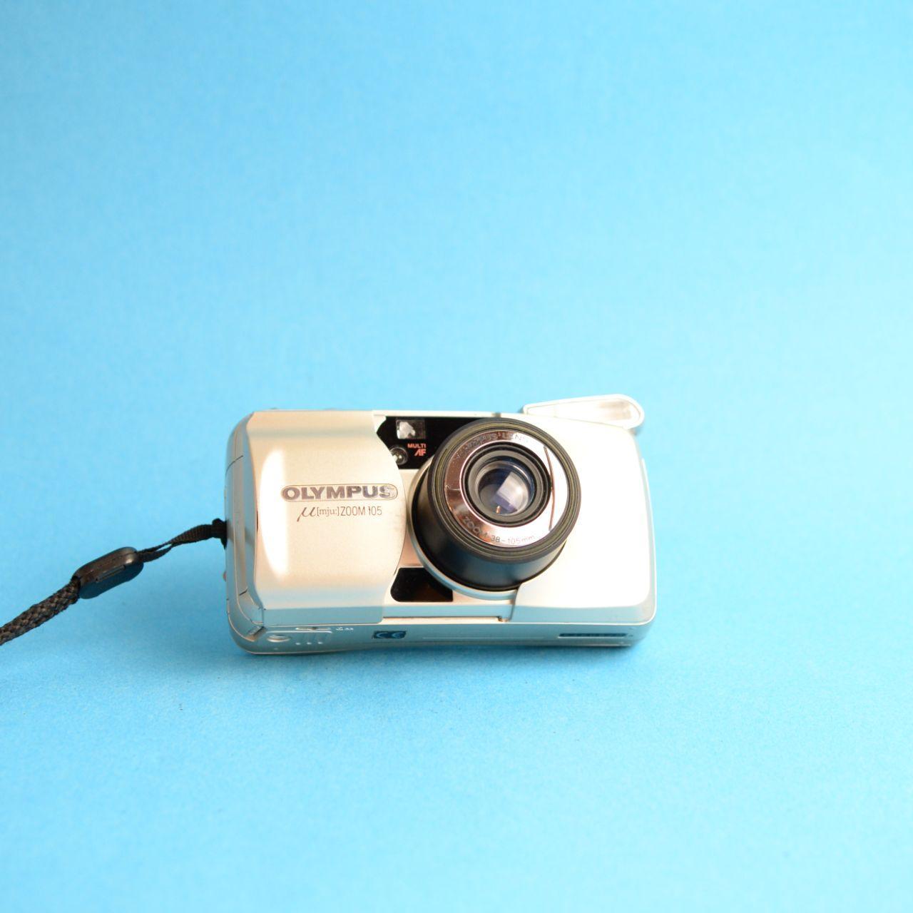 Olympus MJU Zoom 105 Film Camera | 35mm Point & Shoot | Tested & Working | Gold