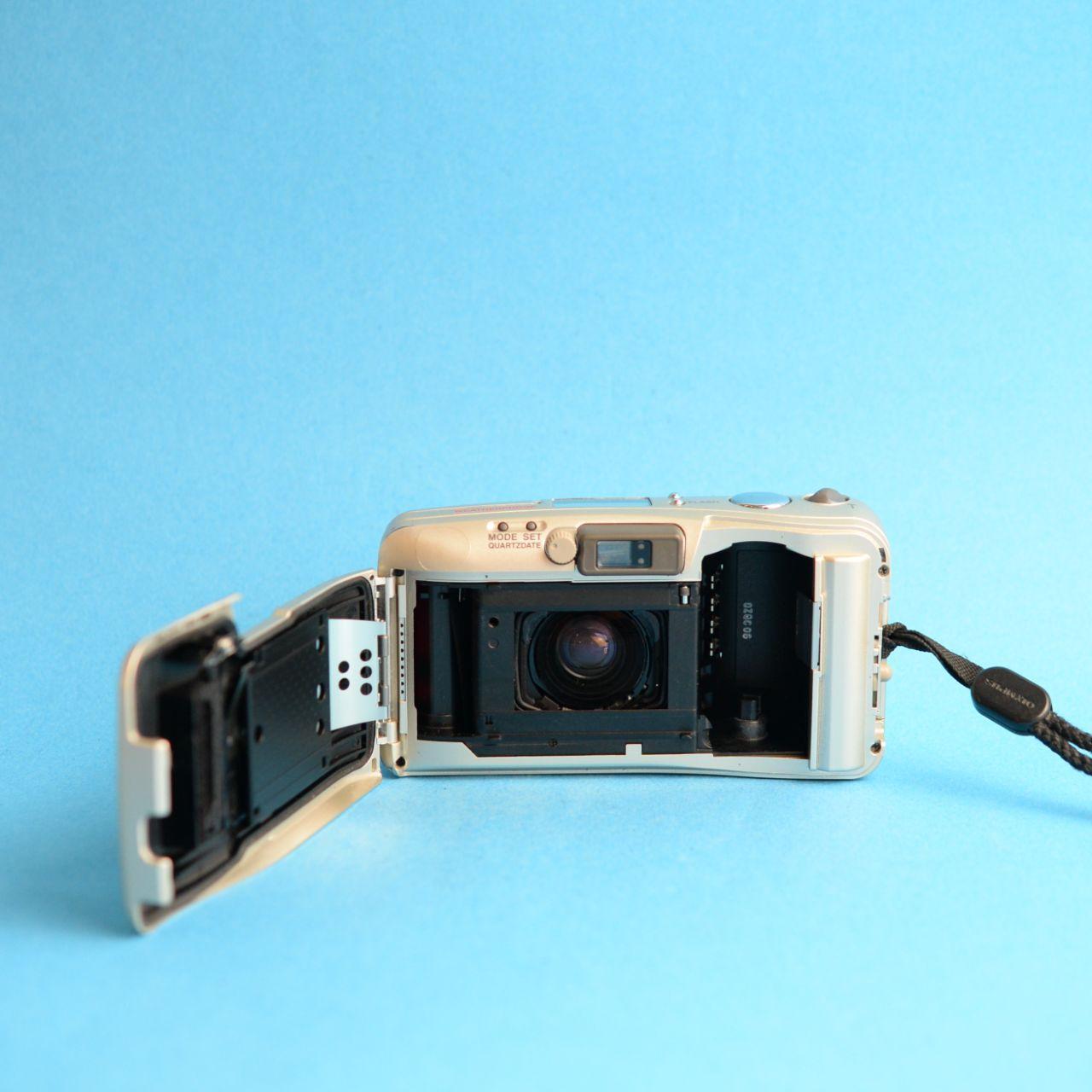 Olympus MJU Zoom 105 Film Camera | 35mm Point & Shoot | Tested & Working | Gold