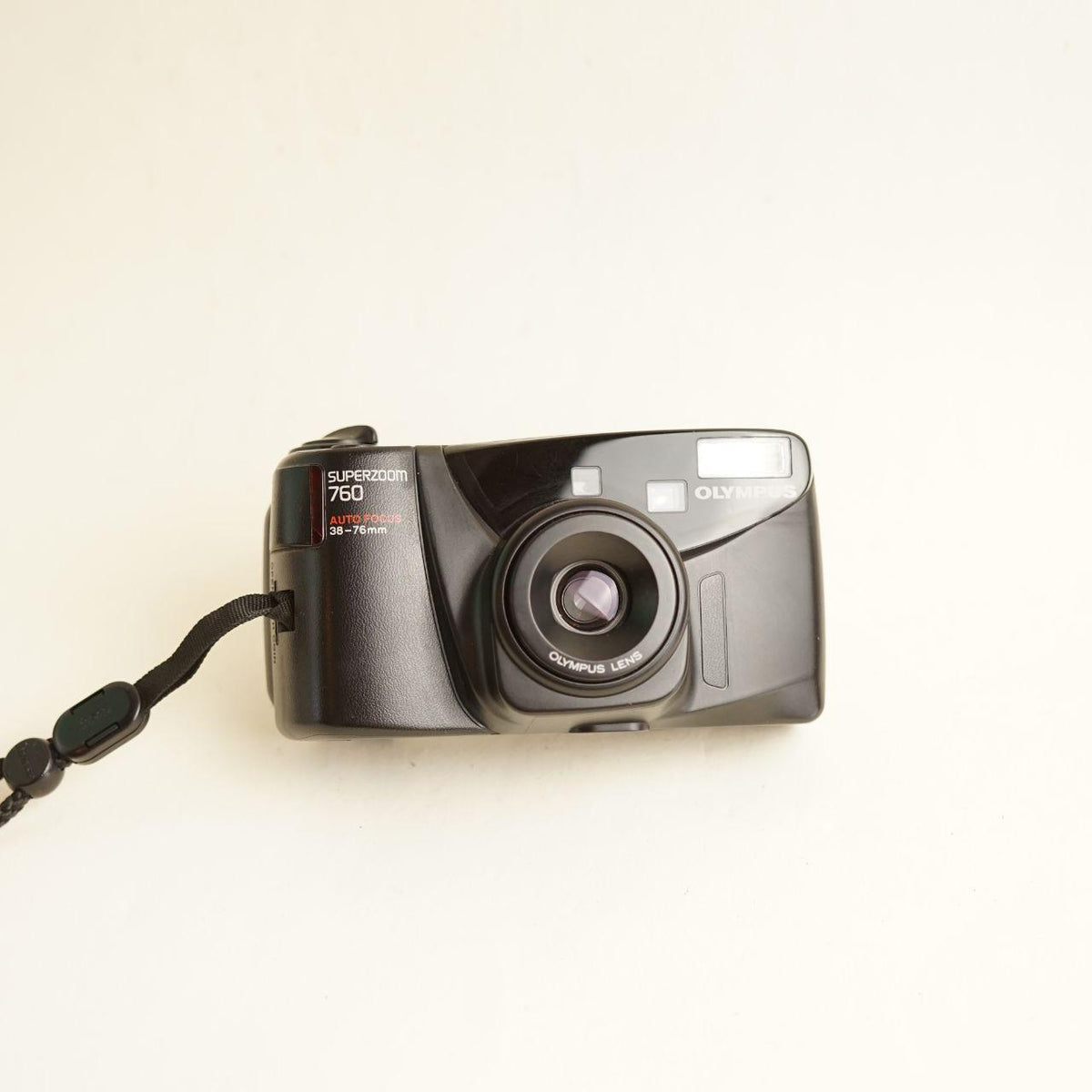Olympus SuperZoom 760 Film Camera | 35mm Point & Shoot | Tested & Working | Black