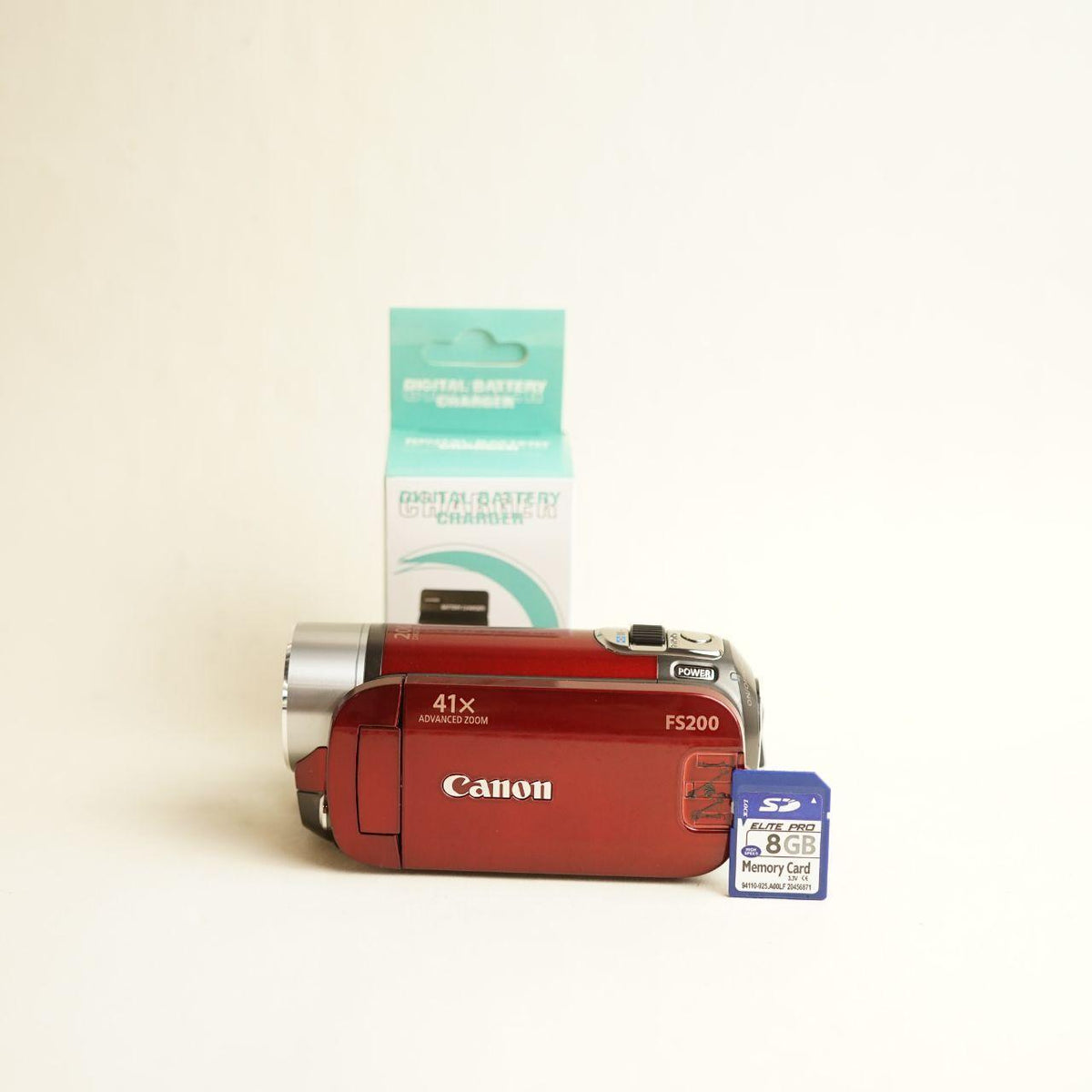 Canon FS200 Digital Camcorder | Standard Definition | Tested & Working | Red