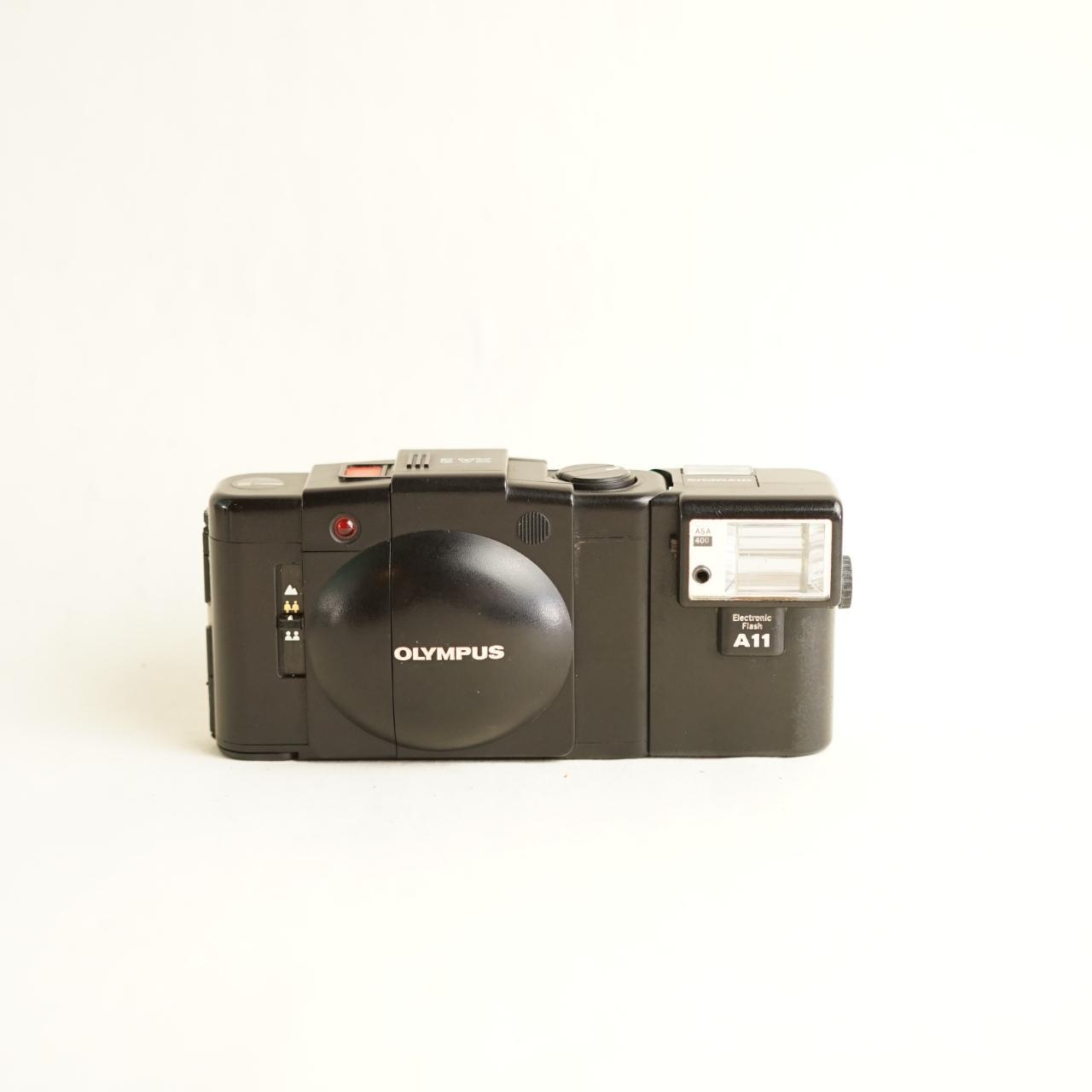 Olympus XA2 Film Camera w/ A11 Electronic Flash | 35mm Point & Shoot | Tested & Working | Black