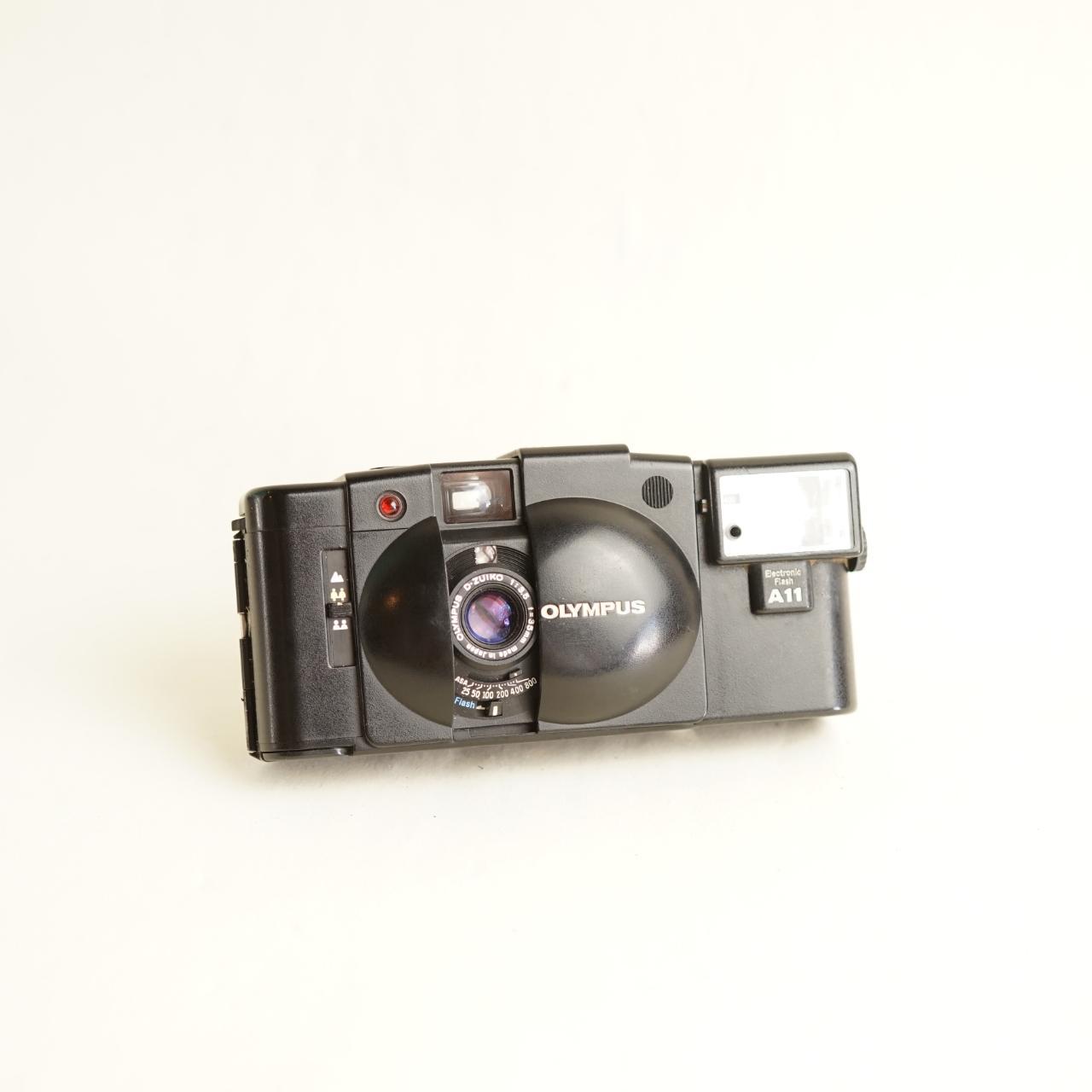 Olympus XA2 Film Camera w/ A11 Electronic Flash | 35mm Point & Shoot | Tested & Working | Black