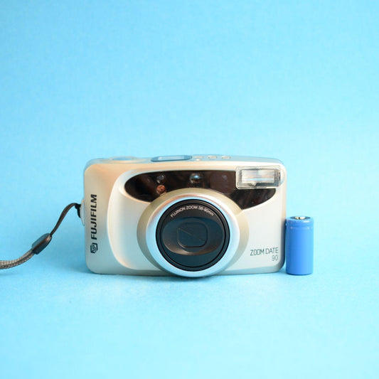 Fujifilm Zoom Date 90 Film Camera | 35mm Point & Shoot | Tested & Working | Gold