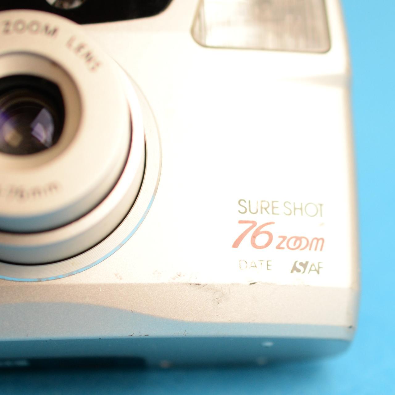 Canon Sure Shot 76 Zoom Film Camera | 35mm Point & Shoot | Tested & Working | Silver