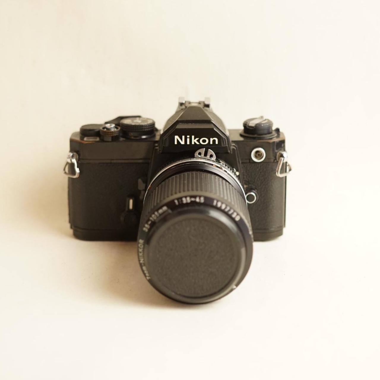 Nikon FM 35mm SLR Film Camera | Nikkor 35-105mm Lens | Tested & Working | Silver/Black
