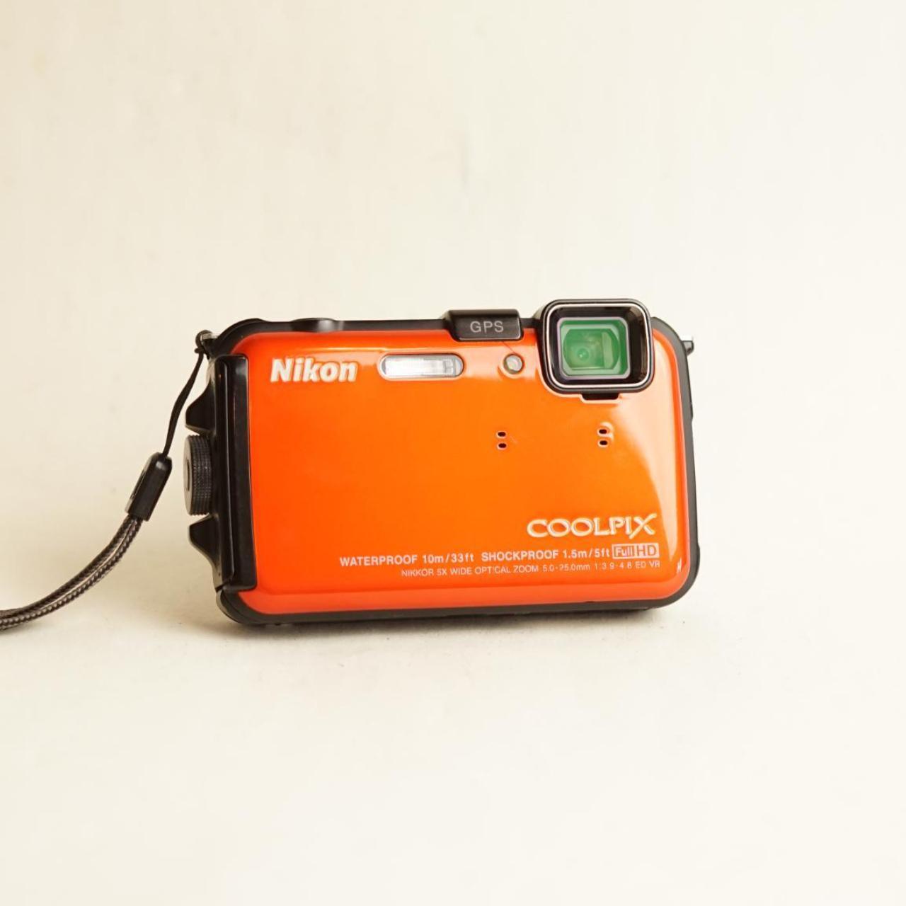Nikon Coolpix AW100 Digital Camera | 16.0MP | Tested & Working | Red-Orange