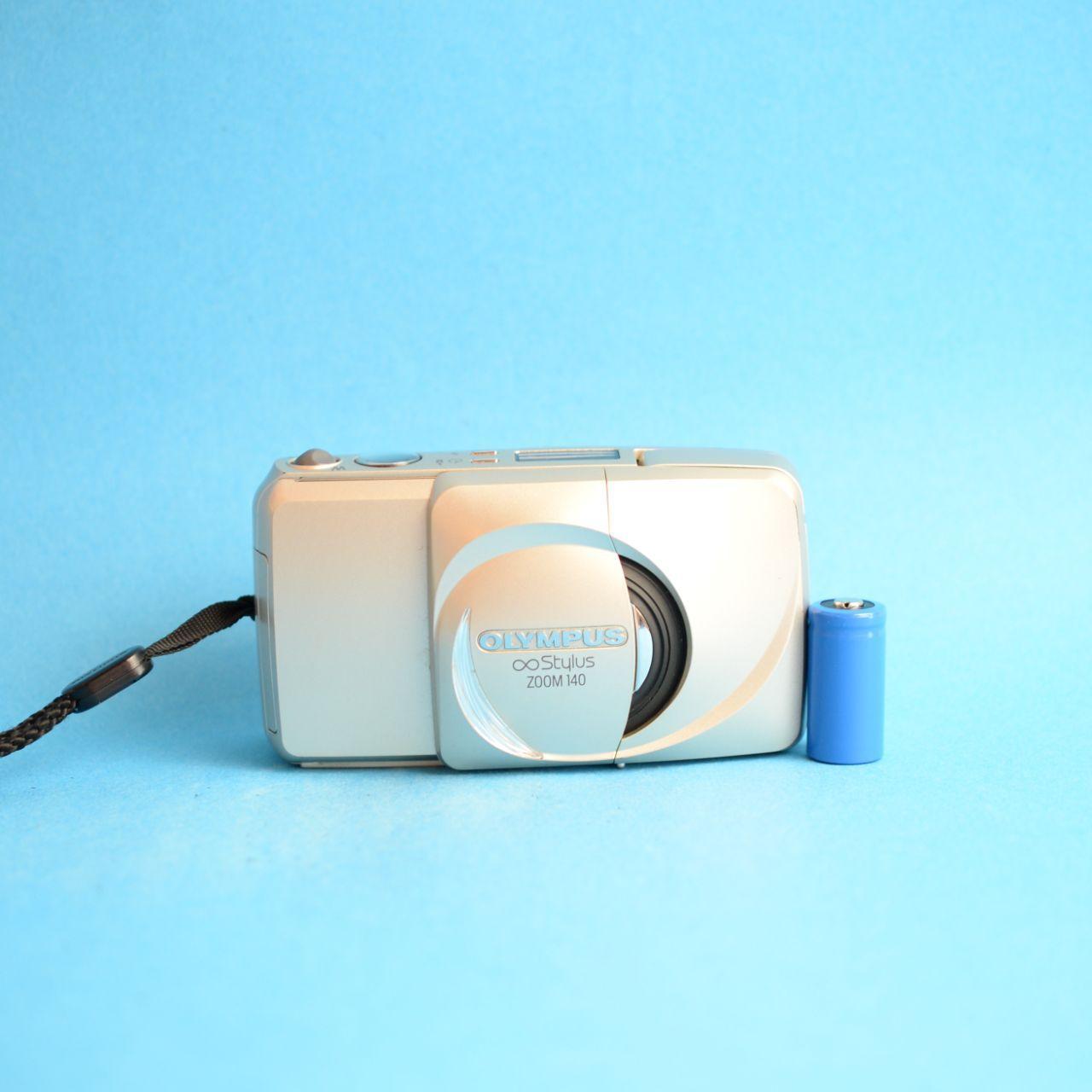 Olympus Infinity Stylus Zoom 140 35mm Film Camera | Point & Shoot | Tested & Working | Gold